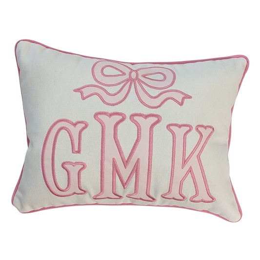 BOW Applique Pillow Cover