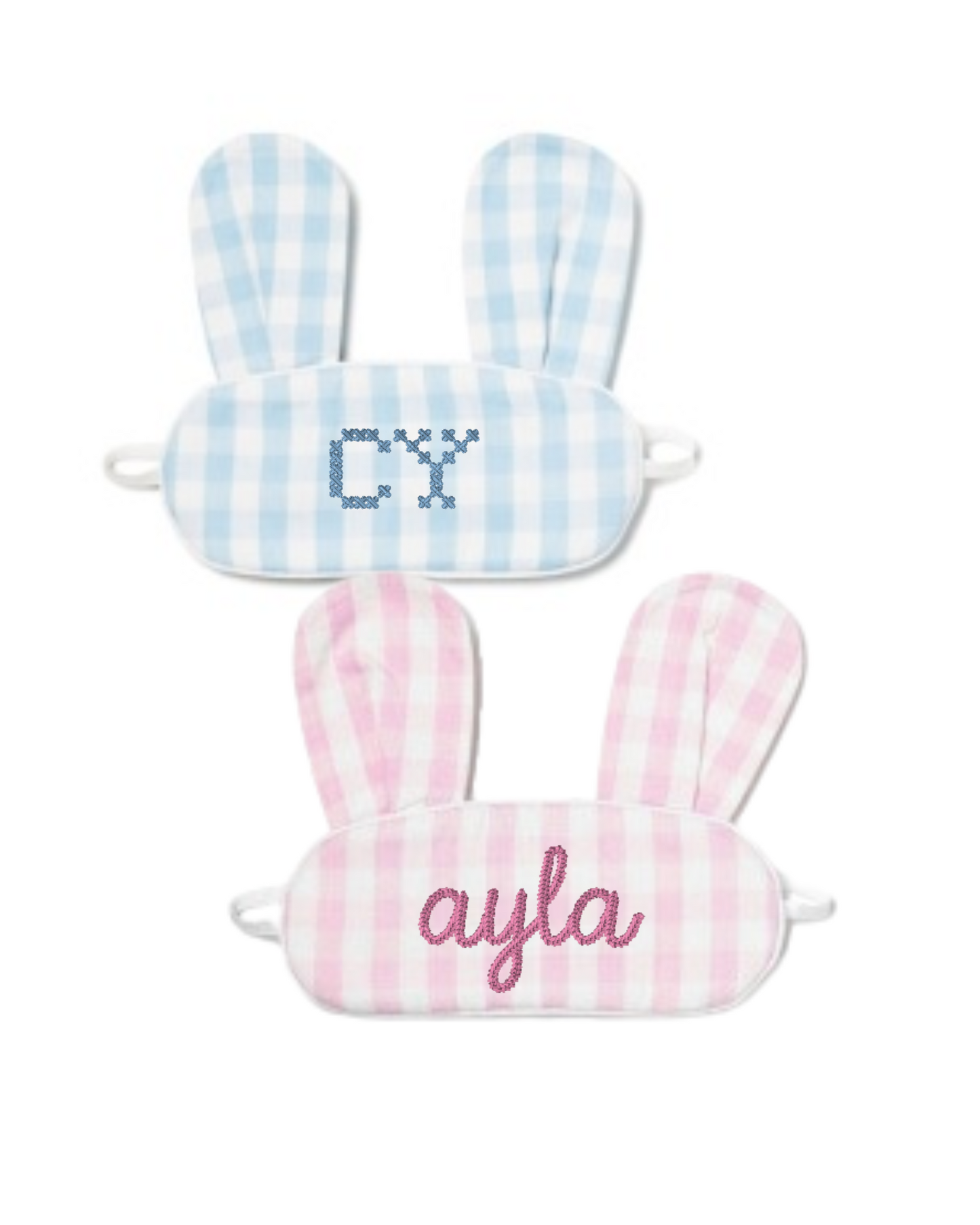 Petite Plume Kids Gingham Bunny Sleep Mask