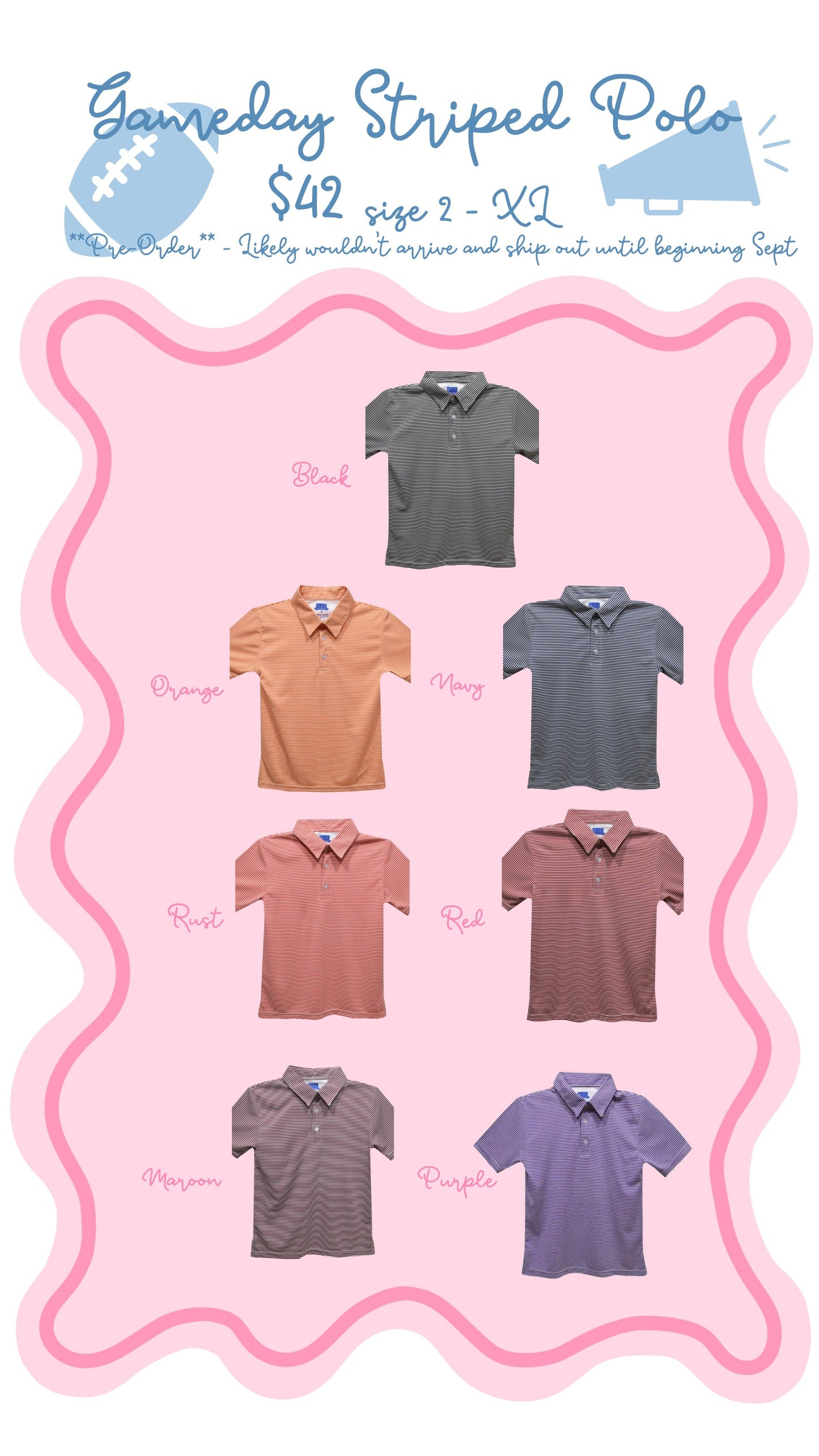 Gameday Striped Polo
