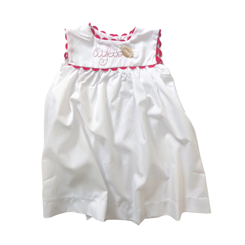 Gameday Red Trim Ric Rac Dress