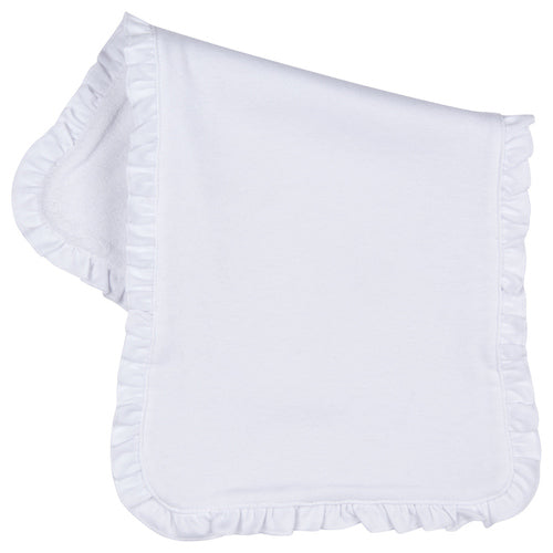 Ruffle Trim Bib or Burp Cloth Trio