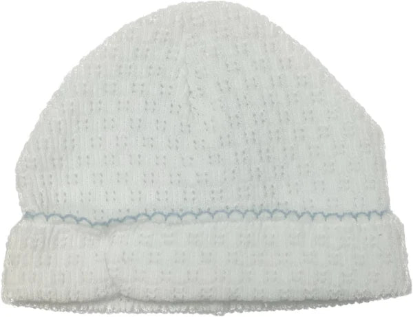 Paty Knit Blue Trim Hat