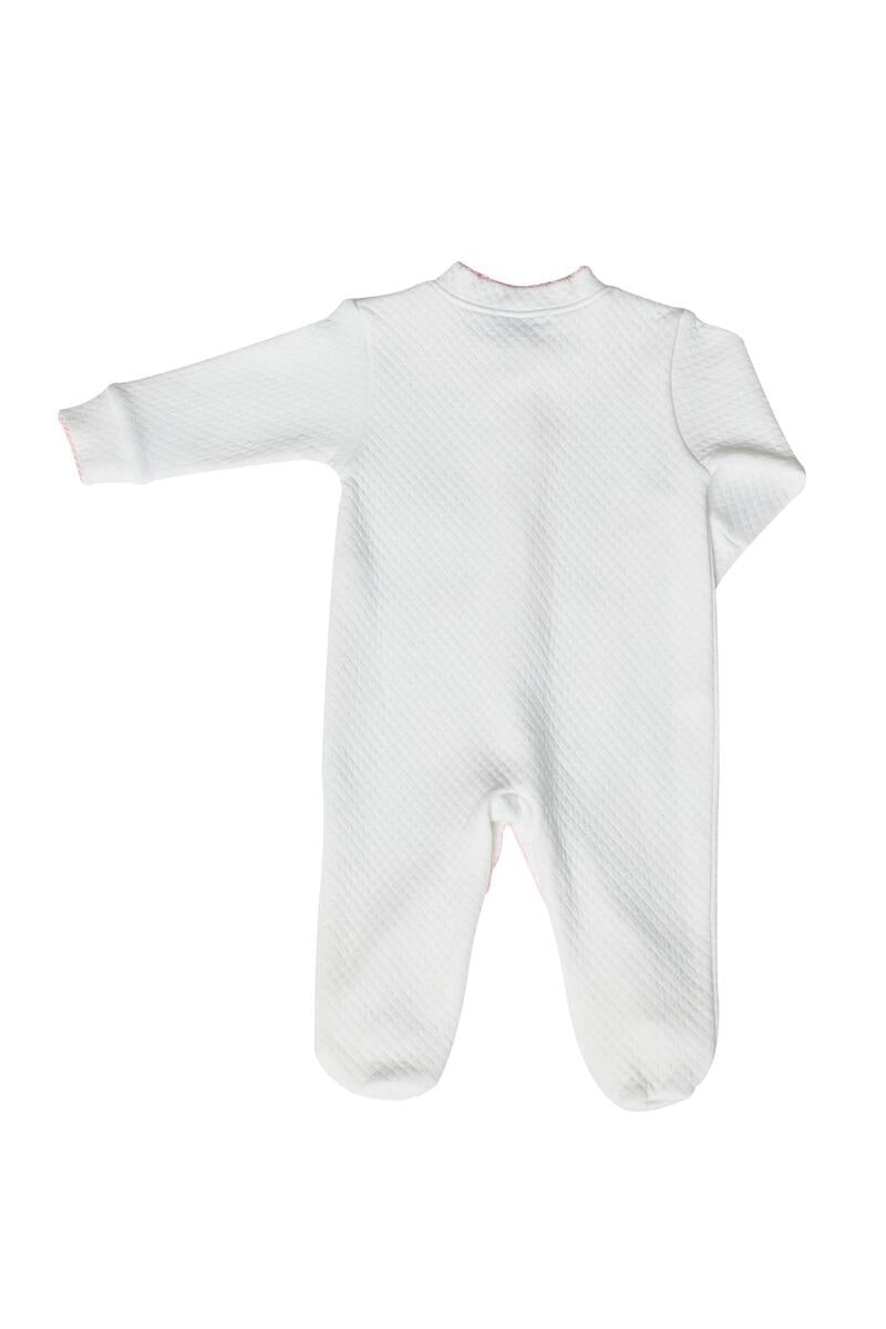 Classic NellaPima Pink Picot Trim Onesie + Hat