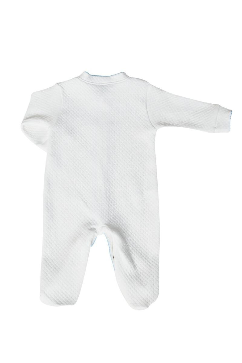 Classic NellaPima Blue Picot Trim Onesie + Hat