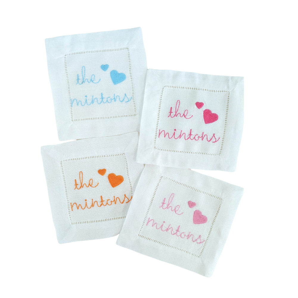 Newlywed Linen Cocktail Napkins