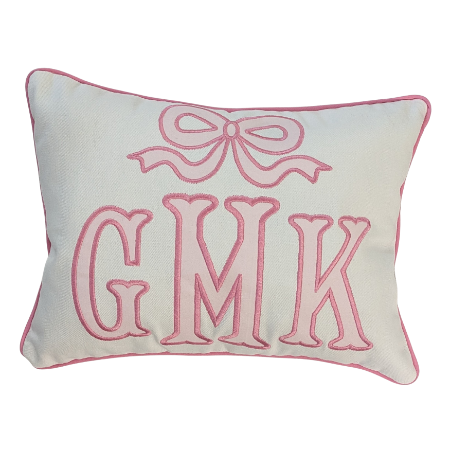 BOW Applique Pillow Cover