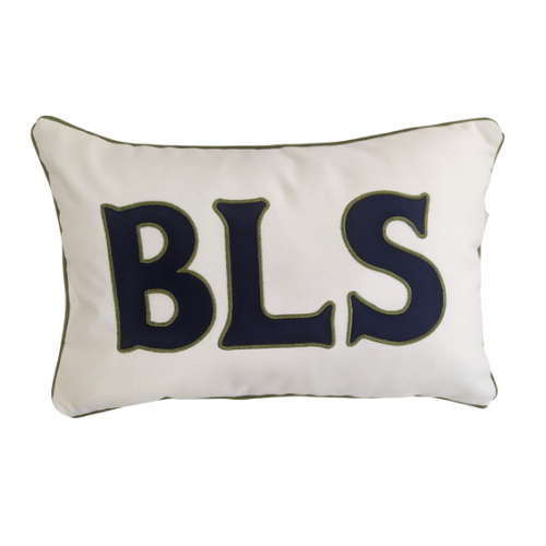 White Fabric Applique Pillow Cover