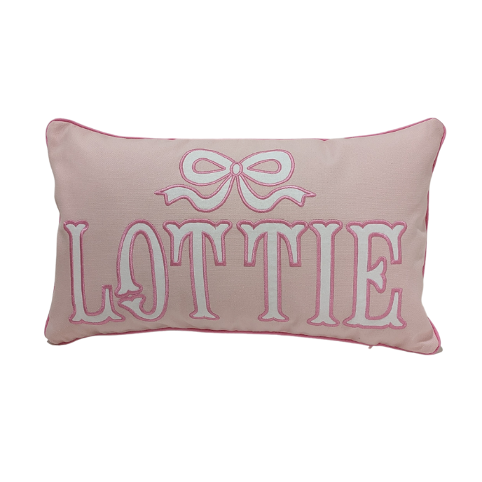 BOW Applique Pillow Cover