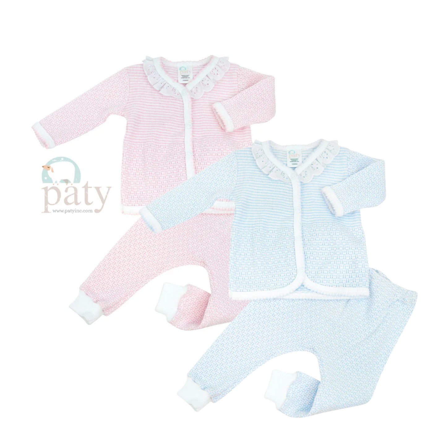 2-Piece Paty Set with Eyelet Trim