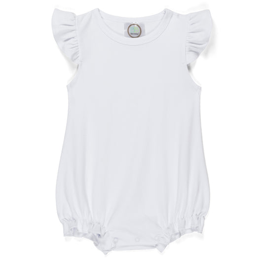 White Flutter Sleeve Bubble
