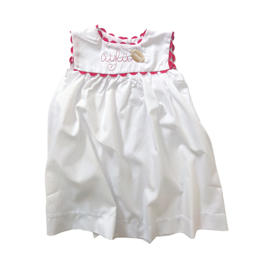 Gameday Red Trim Ric Rac Dress