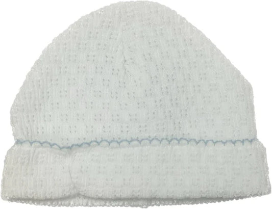 Paty Knit Blue Trim Hat