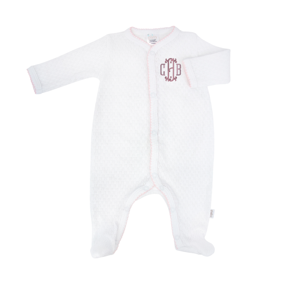 Paty Rib Knit Footie Pima Trim