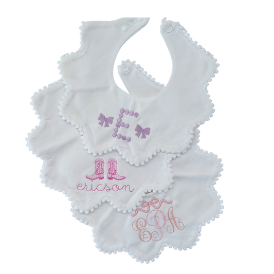 Scallop Baby Bib Trio Set