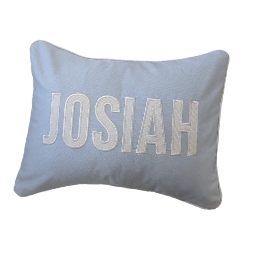 Baby Blue Applique Pillow Cover